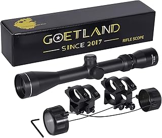 Goetland Rifle Scope 3-9x40 SFP Crosshair R4 Reticle with Ring Mounts for Air Gun Airsoft Hunting Tactical