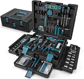 Sundpey 379-PCs Home Tool Kit - Portable Complete Household and Auto Repair Tool Set - Hand General Basic Tool Box Storage...