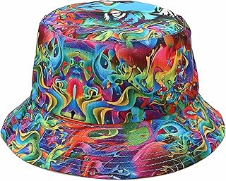 YAMEIZE Fashion Summer Bucket Hat for - Women Men Teens Trendy Reversible Double-Side Fisherman Mushroom Hat Sun Outdoor