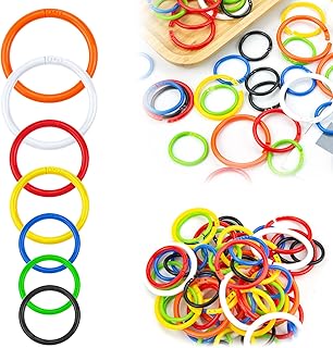 Plastic Binder Rings Colorful Office Book Rings Flexible Loose Leaf Rings for Keychain Scrapbooks Index Cards Document Org...