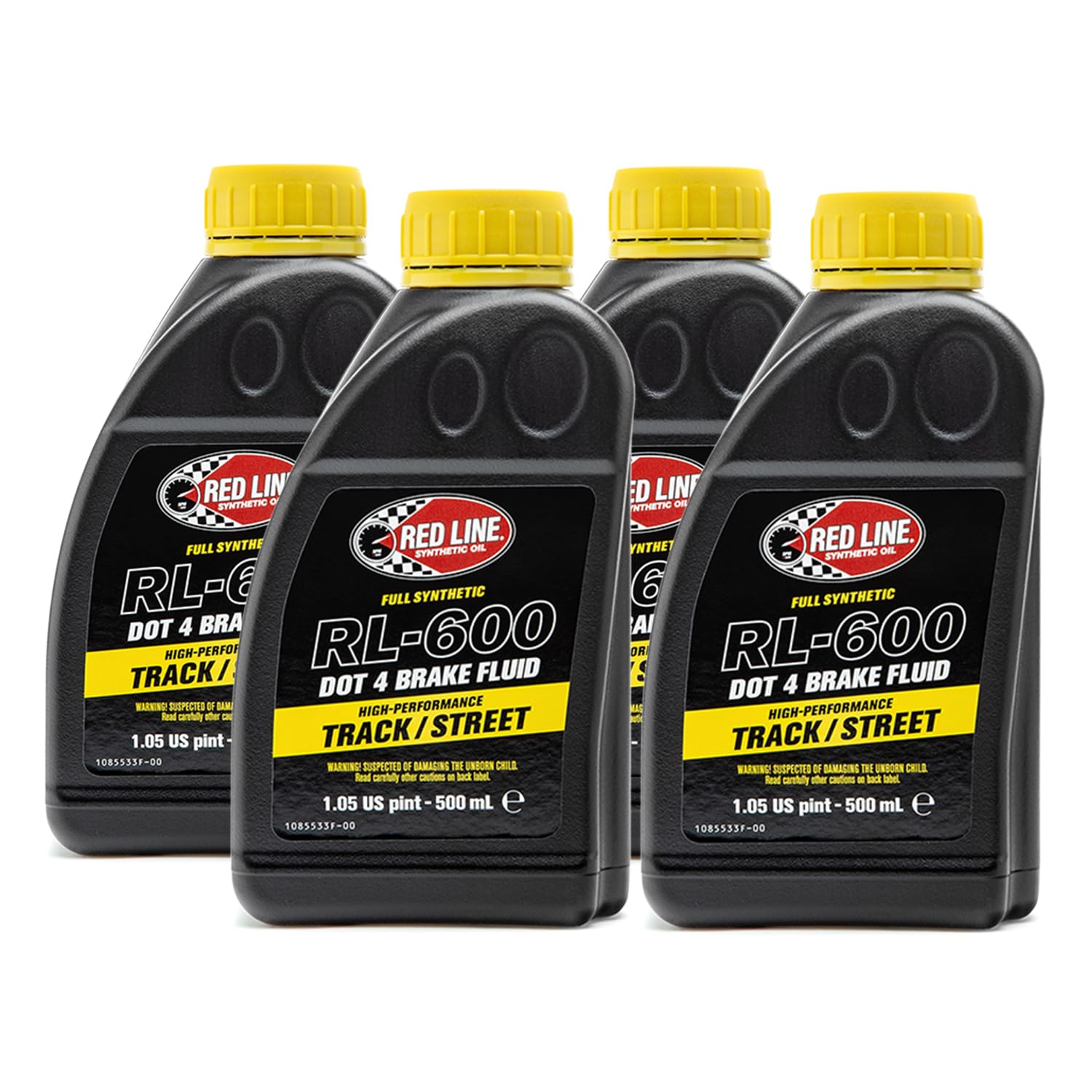 Red Line 90404 RL-600 High Performance Track/Street DOT 4 Brake Fluid - 500 Milliliter (4 Pack)