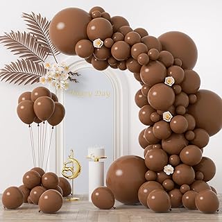 Voircoloria 130pcs Brown Balloons Different Sizes 18" 12" 10" 5" Dark Brown Party Latex Balloons for Birthday Baby Shower ...