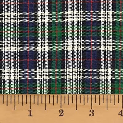 Sullivan Blue Green Tartan Plaid Cotton Homespun Fabric by JCS - Sold by The Yard