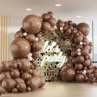 150pcs Dark Brown Balloons Different Sizes Pack, 18 12 10 5 Inch Party Balloon Garland Arch Kit for Birthday Wedding Gende...