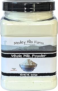 Whole milk powder By Medley Hills Farm in Reusable Container 1 lb. - Great dry milk powder for baking - Product of USA