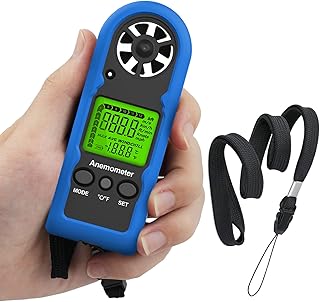 GOYERRNES Handheld Anemometer, Mini Digital Wind Speed Meter Gauge for Air Flow Velocity cfm Measuring Device, Wind Temper...