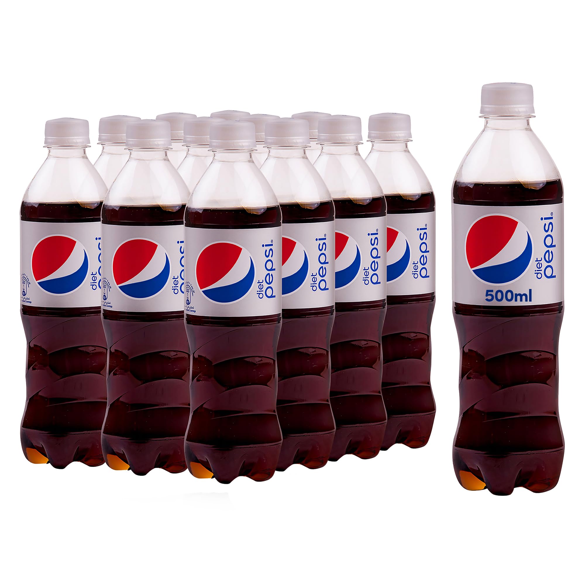 Diet Pepsi Carbonated Soft Drink Plastic Bottle, 500 Ml, Pack Of 12