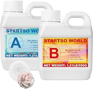 STARTSO WORLD Silicone Mold Making Kit 20A, 38OZ Platinum Liquid Silicone Rubber for Mold Making, Fast Cure & Food Safe Si...