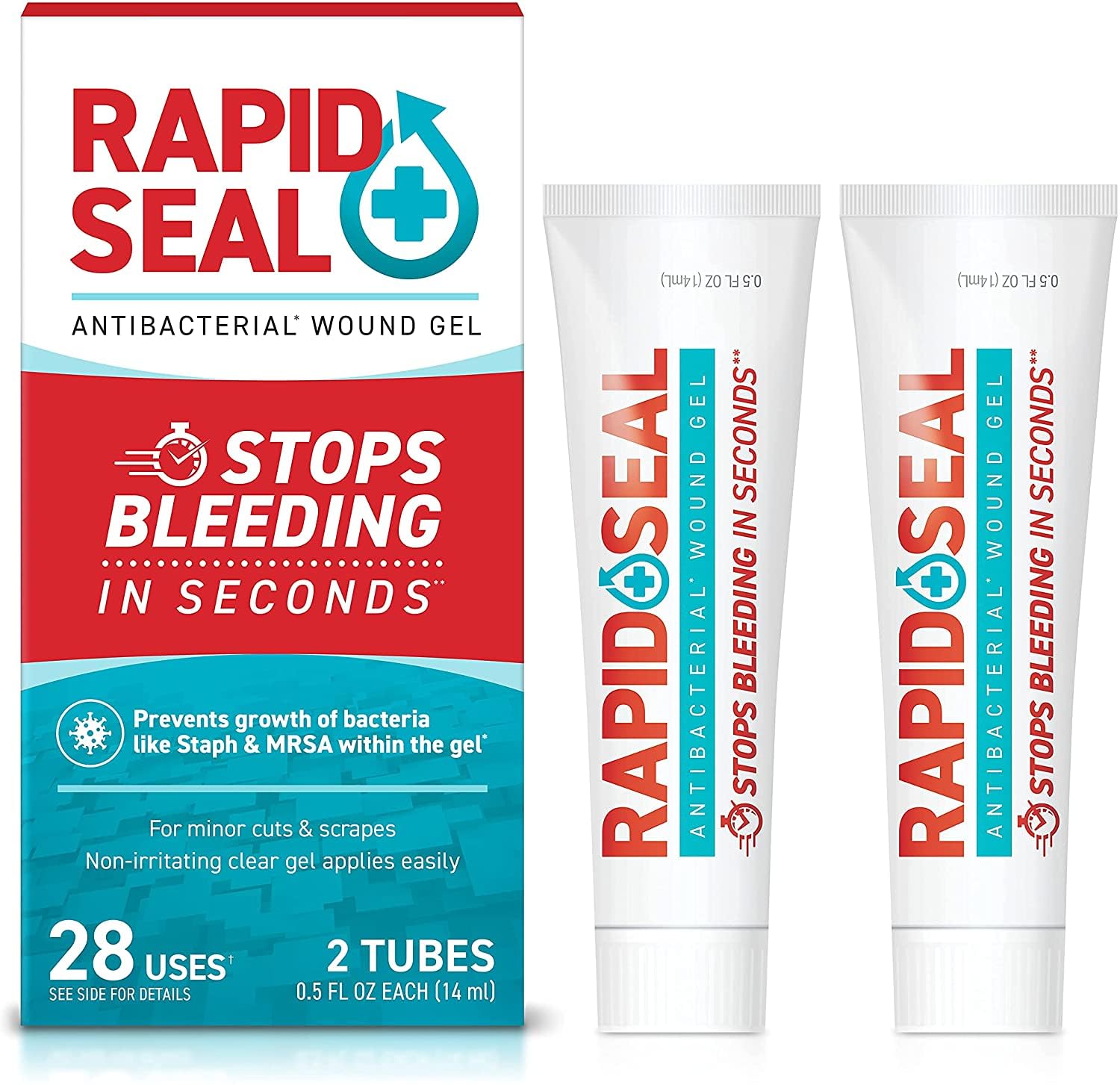 Wound Gel (2 Tubes) | Stops Bleeding in Seconds, Ideal for Cuts, Scrapes and Razor Nicks for Emergency First Aid Supplies