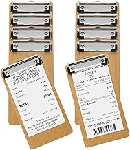 PATIKIL Wood Check Presenters for Restaurants, 10 Pack Server Book Menu Holders Wooden Waitress Server Note Pads, Guest Ch...