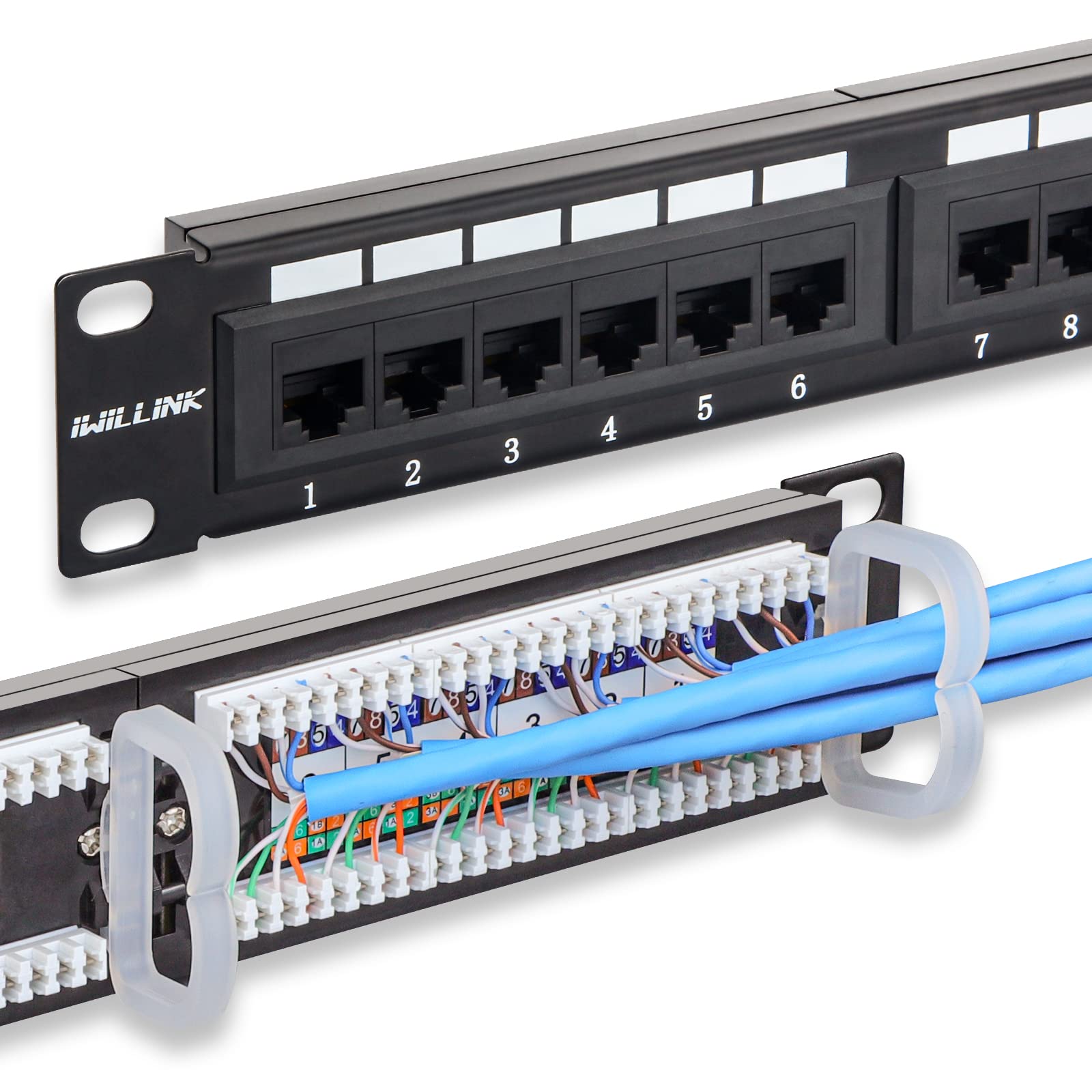 Buy iwillink 24 Port Patch Panel, Cat6 Patch Panel, RJ45 Keystone ...