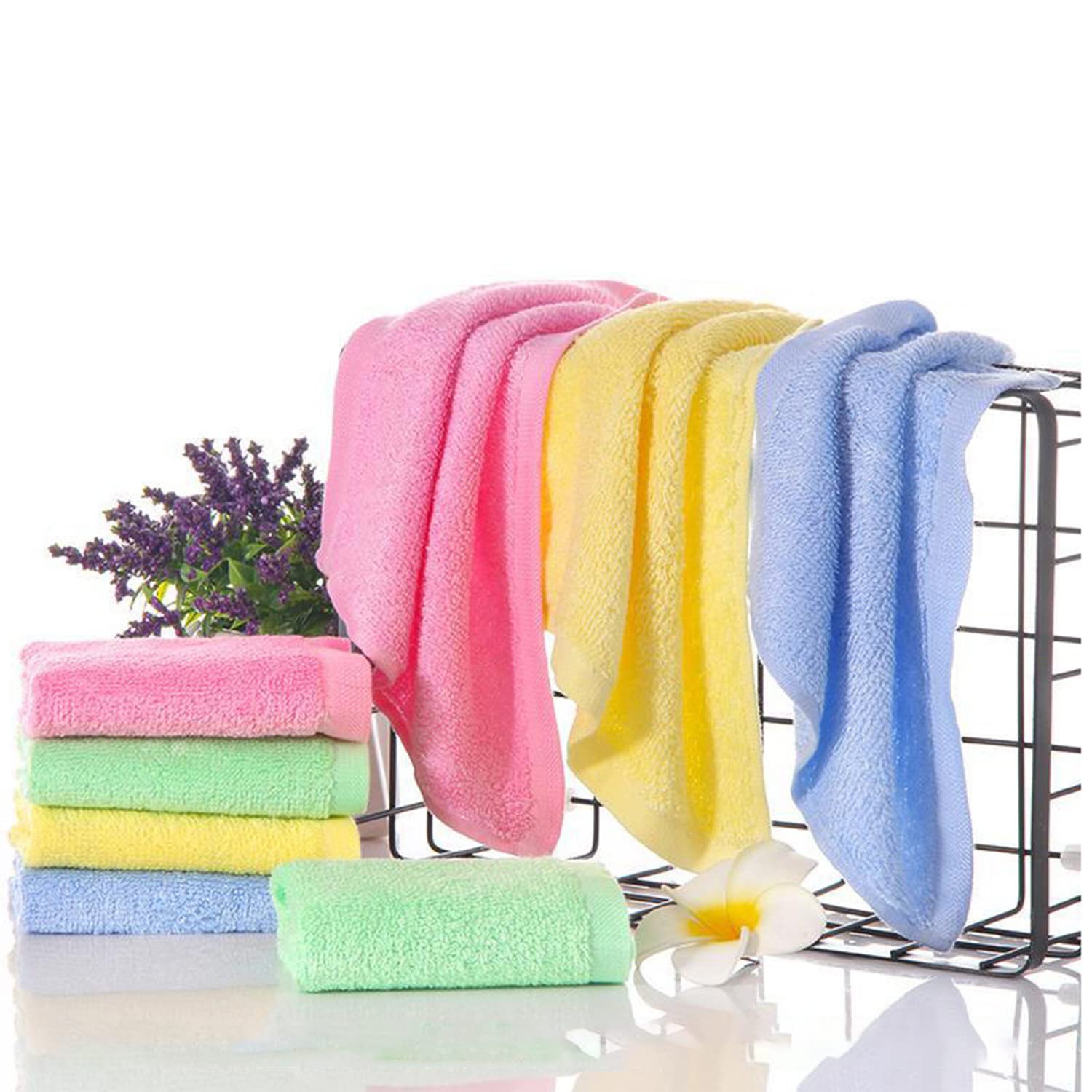 MSAFGY Ultra Soft Fiber Cleaning Cloths, [12] Pack of Soft Reusable Dish Towels, Super Absorbent Cleaning Cloths for Home, Kitchen, Bathroom, Car and More (Green, 4 PCS)