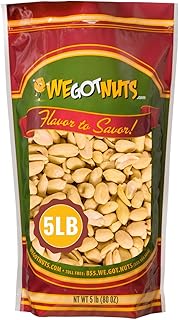 Roasted Unsalted Peanuts 5 Pounds (80oz) By We Got Nuts – Premium Quality Kosher Peanut – Healthy & Natural Rich Flavor Sn...