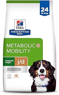 Hill's Prescription Diet Metabolic + Mobility, Weight + j/d Joint Care Chicken Flavor Dry Dog Food, Veterinary Diet, 24 l...