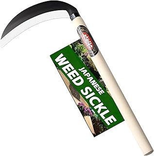 LAZZIFY Japanese Weeding Sickle Garden Tool - Garden Hand Weeder Sickle Tool,Scythe Tool for Gardening,Manual Grass Sickle...