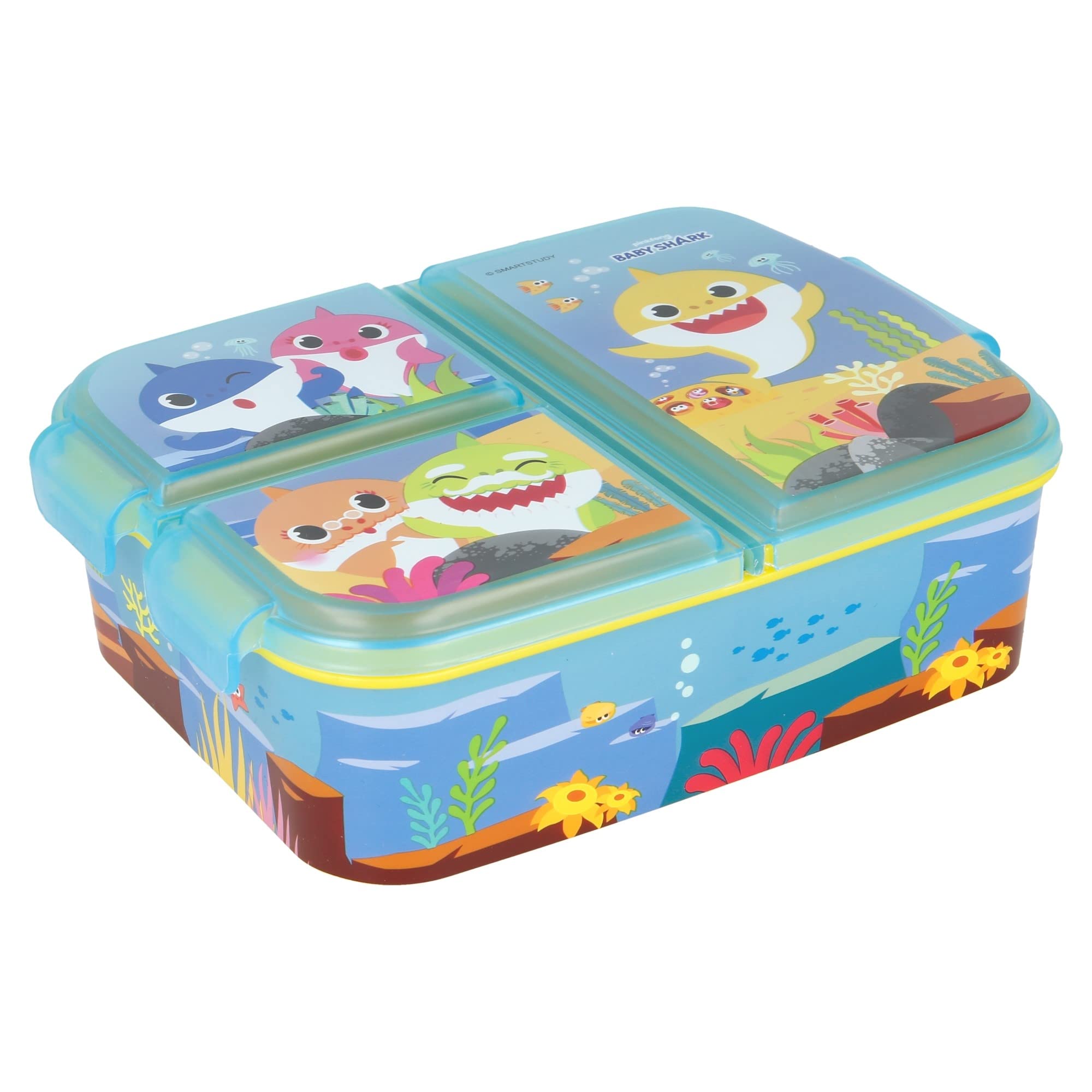 Stor 13520 Multi Compartment Sandwich Box Baby Shark SANDWICHERA Multiple, Plastic, Multicoloured