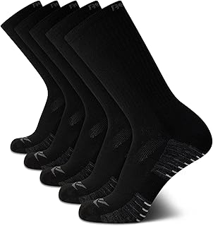 Reebok Men's Crew Socks - 5 Pack Comfort Cushion Performance Crew Socks for Men - Classic Men's Sports Socks (Size: 6-12.5)