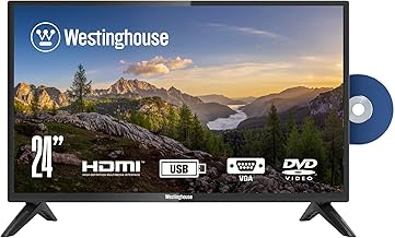 Westinghouse 24 Inch TV with DVD Player Built in, 720p HD LED Small Flat Screen TV DVD Combo with HDMI, USB, & Parental Co...