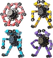 Gokeey Transformable Fidget Spinners 4 Pcs for Kids and Adults Stress Relief Sensory Toys for Boys and Girls Fingertip...