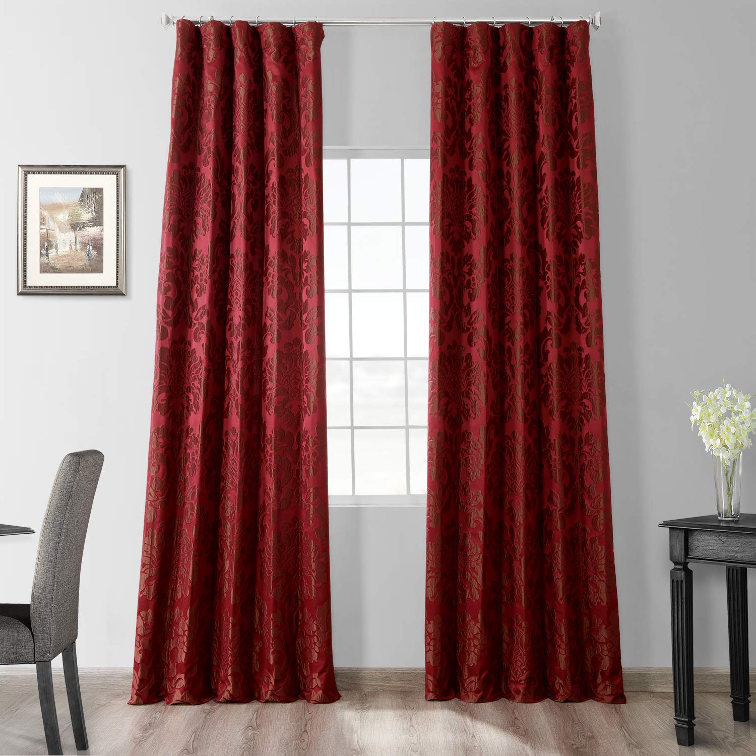 Damask purple curtains