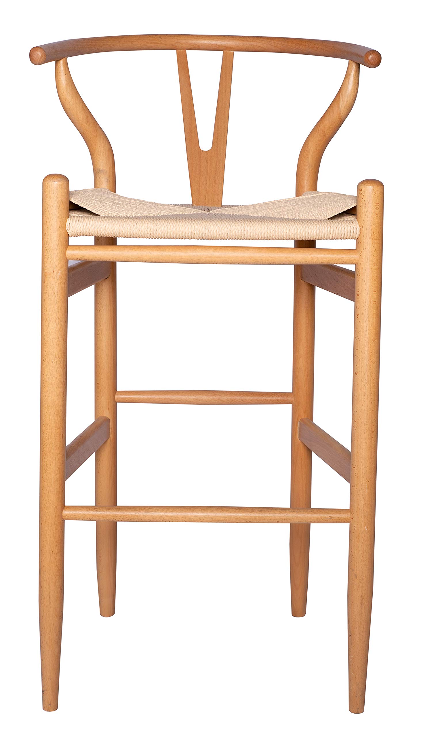 Amazon Brand – Stone & Beam Wishbone Barstool, 42.2"H, Beech Wood, Natural / Natural