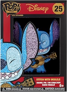 Funko Large Pop! Enamel Pin Disney: Lilo and Stitch - Stitch With Ukulele - Disney: Lilo & Stitch Enamel Pins - Cute Colle...