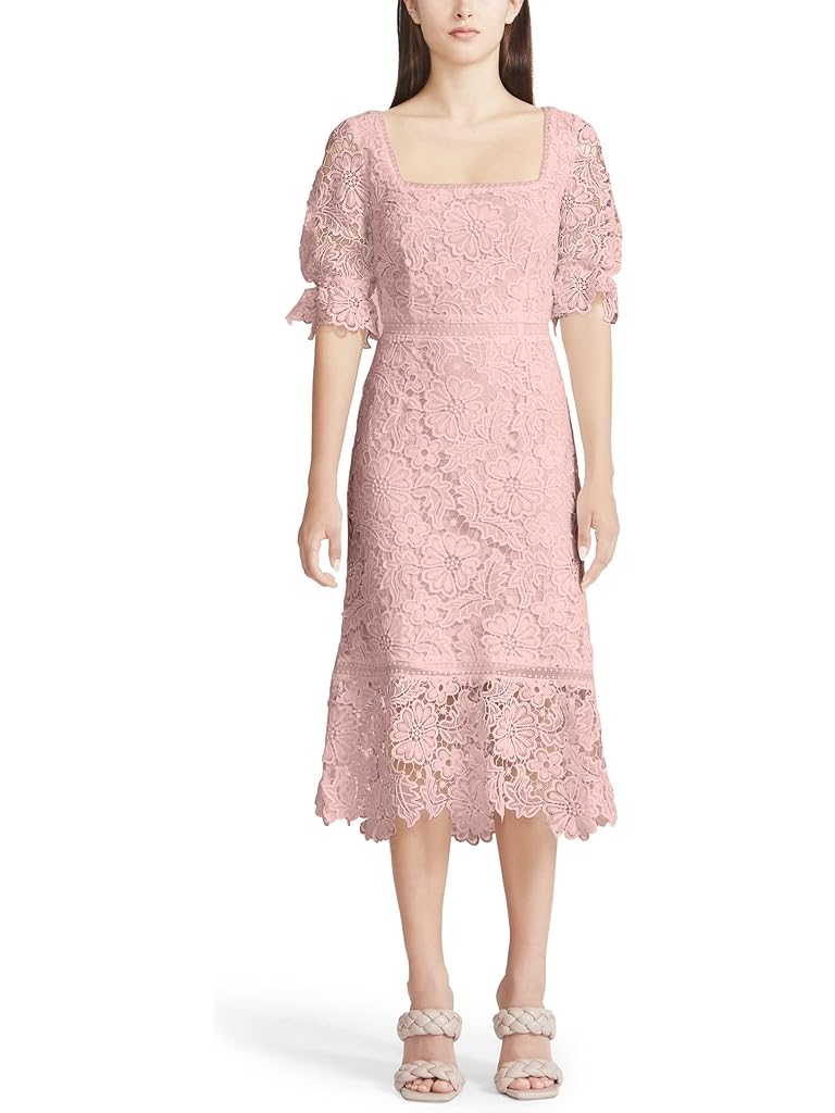 Steve Madden Did It My Way - Puff Sleeve Lace Midi Dress