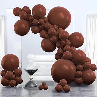 PartyWoo Dark Brown Balloons, 100 pcs Boho Brown Balloons Different Sizes Pack of 36 Inch 18 Inch 12 Inch 10 Inch 5 Inch C...