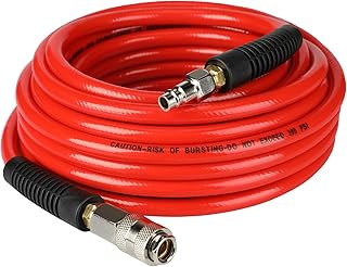 YOTOO PVC Air Compressor Hose 10m Long 6mm ID X 11mm OD 300 PSI with 1/4-Inch Europe Steel Quick Coupler Fittings and Bend...