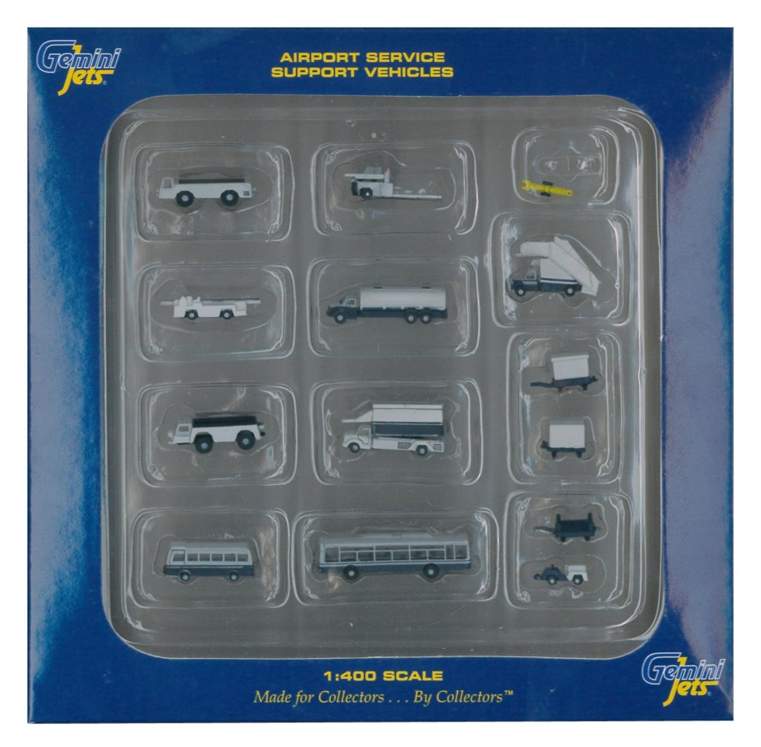 GeminiJets Ground Airport Service Support Vehicles Accessories, 1:400 Scale, 14-Piece