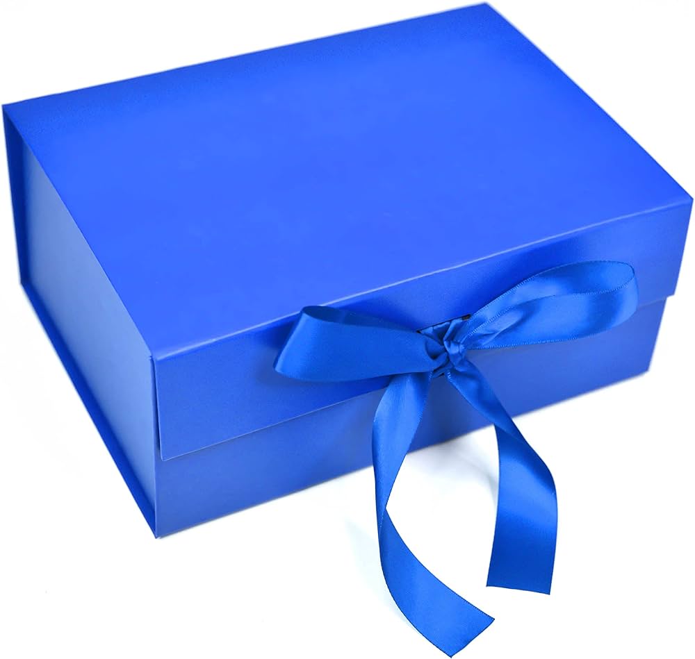 BRB® - Blue Rectangular Foldable Empty Gift Boxes for presents ...