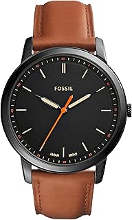 Fossil Minimalist Men's Watch with Leather or Stainless Steel Band, Chronograph or Analog Watch Display with Slim Case Design