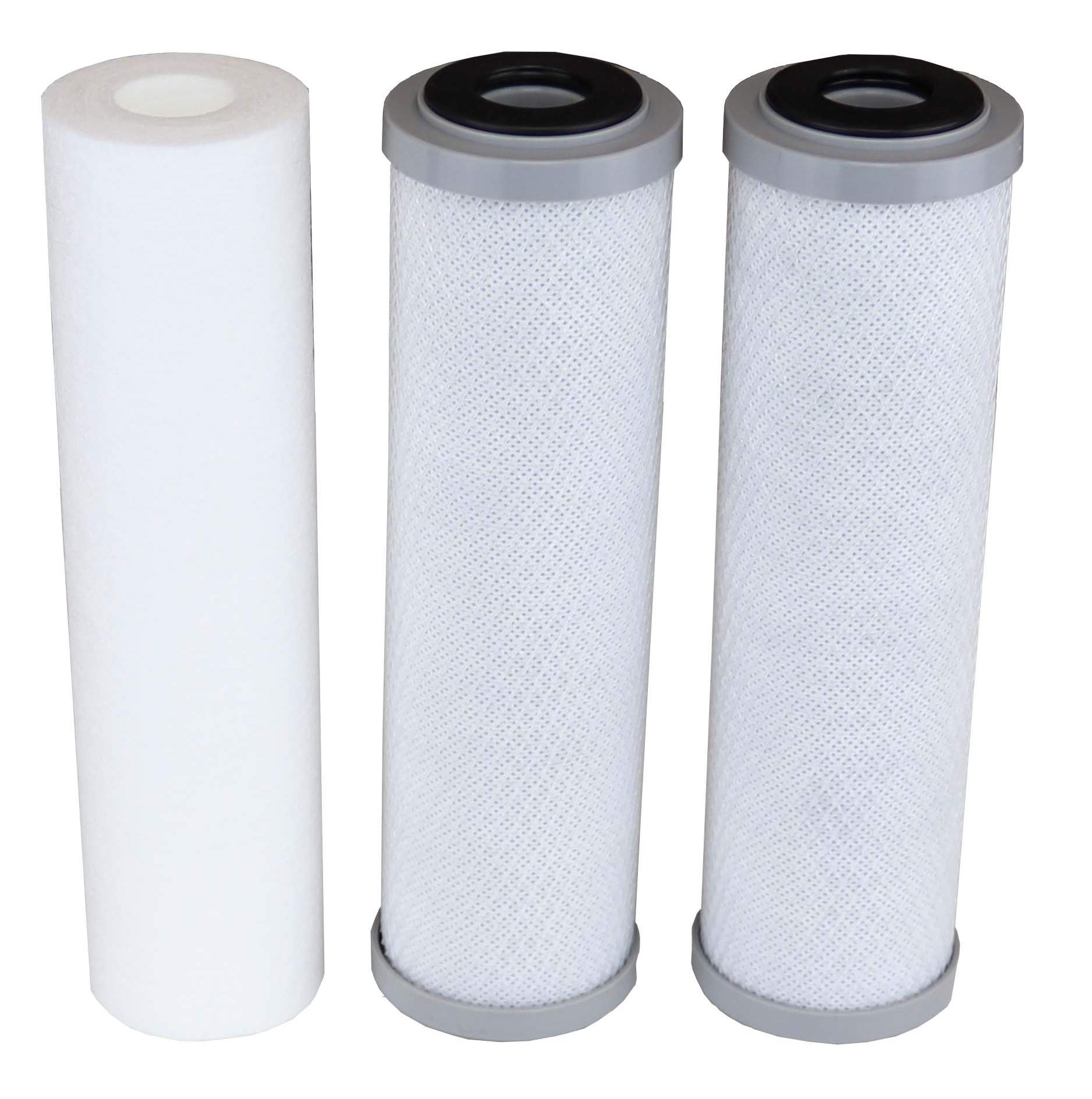 Compatible APEC Filter-Set Bottom 3 Filters for Model ROES-50, ROES-75, RO-45, RO-90, RO-PH90, RO-PERM, RO-Pump, RO-Hi, WFS-1000, ROES-UV75, ROES-PH75, ROES-PHUV75, ROES-UV75-SS, 1 Sediment, 2 Carbon