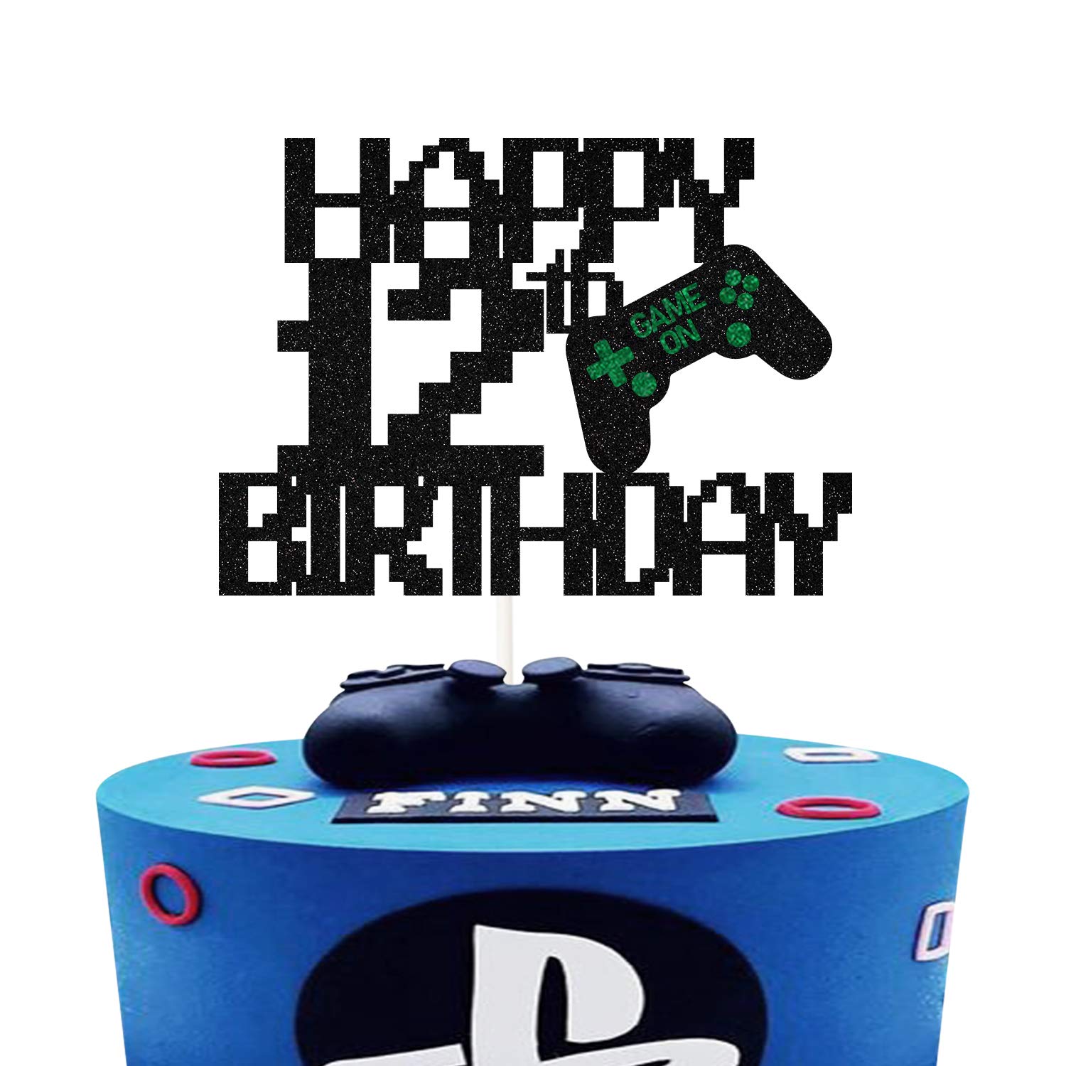 Amazon.com: Game Controller Happy 12th Birthday Cake Topper,Gaming ...