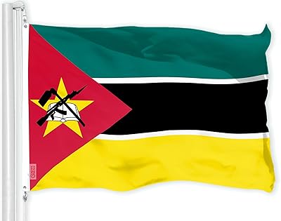 G128 Mozambique Mozambican Flag | 3x5 Ft | LiteWeave Pro Series Printed 150D Polyester | Country Flag, Indoor/Outdoor, Vibrant Colors, Brass Grommets, Thicker and More Durable Than 100D 75D Polyester