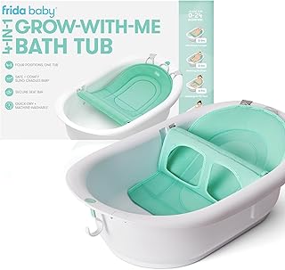 Frida Baby 4-in-1 Grow-with-Me Baby Bathtub, Baby Tub for Newborns to Toddler with Removable Bath Seat & Backrest for Bath...