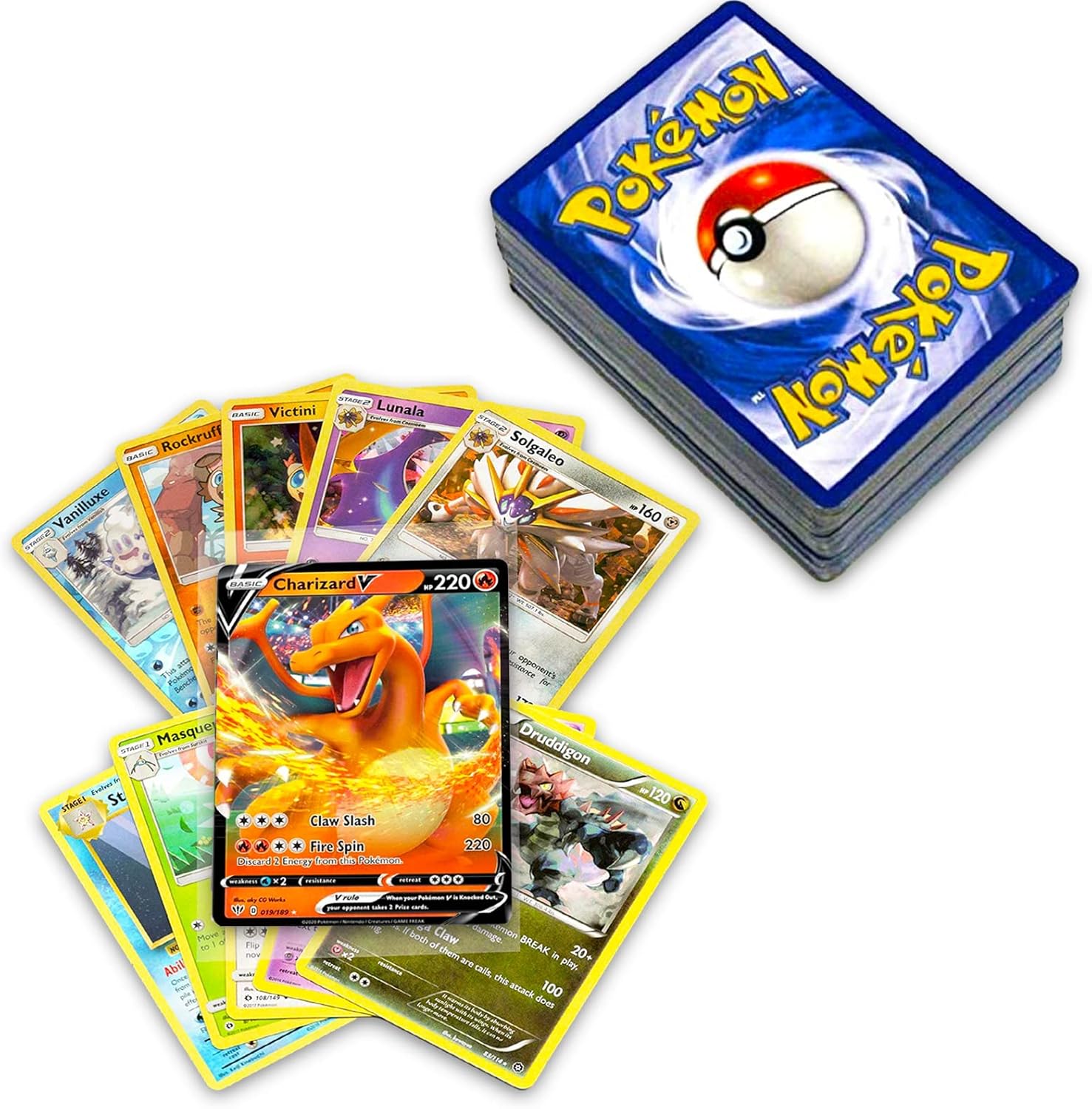 50+ Official Pokemon Cards Binder Collection Booster Box with 5 Foils ...