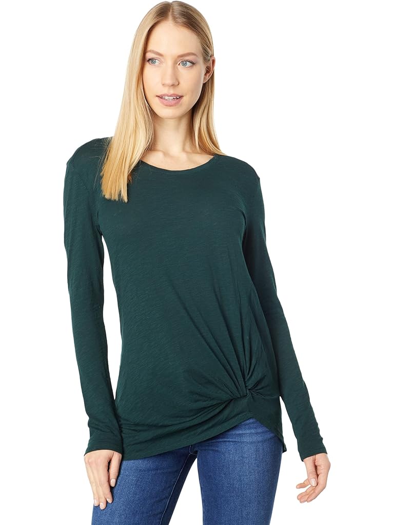 bobi Los Angeles Slubbed Jersey Long Sleeve Knot Tee