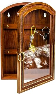 Nagina International Deluxe Rosewood Crafted Wooden Key Cabinet with 6 Key Hooks and Glass Panel | Decorative & Functional...