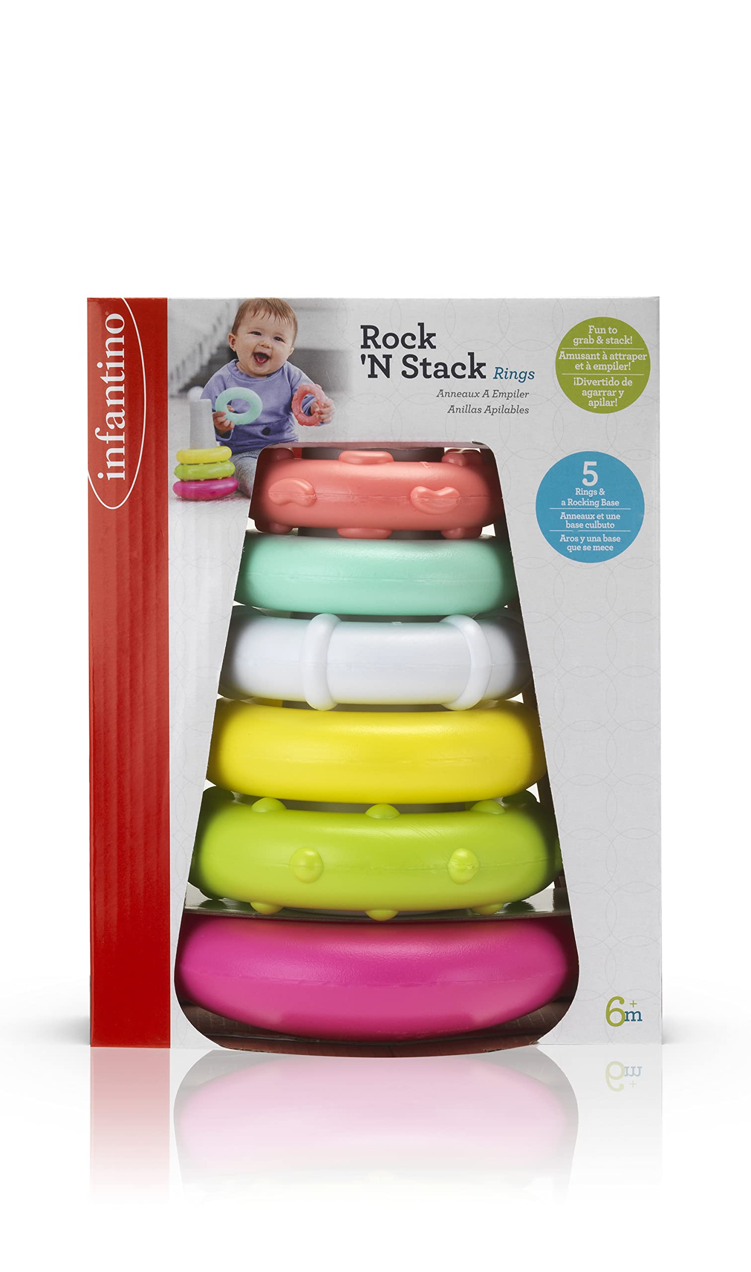 Infantino Rock N Rings/Toys For Baby Suitable From 6 Months And Above Pink, In315046