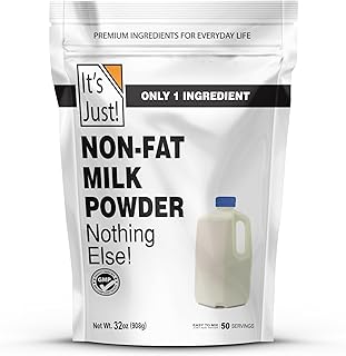 It's Just - Powdered Non-Fat (Skim) Milk, rBST/rBGH Hormone Free, Shelf Stable, Just Add Water, Makes Over 1.5 Gallon Mil...