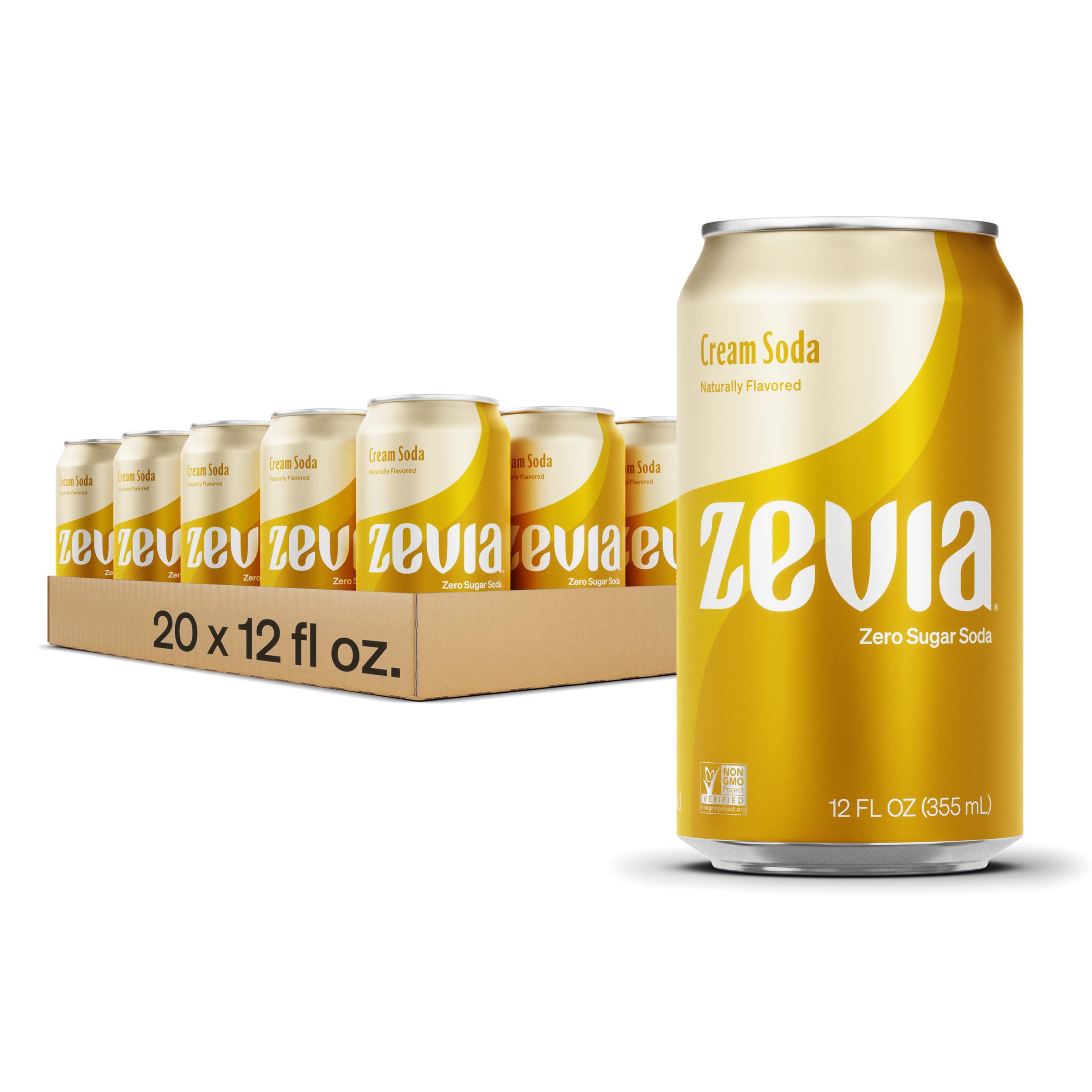 ZeviaZero Calorie Cream Soda, 12 Ounce Cans (Pack of 20)