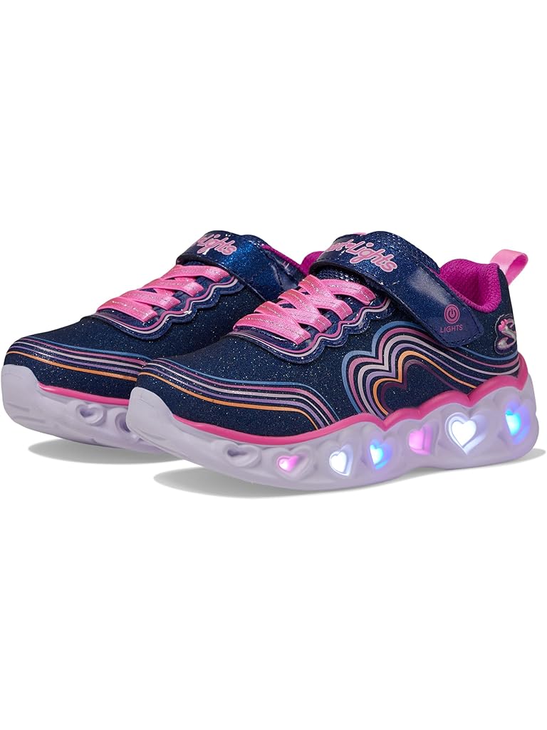 Navy SKECHERS KIDS Heart Lights - Retro Hearts 302689L (Little Kid/Big Kid)