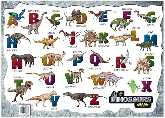 Amazon.com: ABC Dinosaur Educational Poster, Kids Room Dinosaur Decor ...