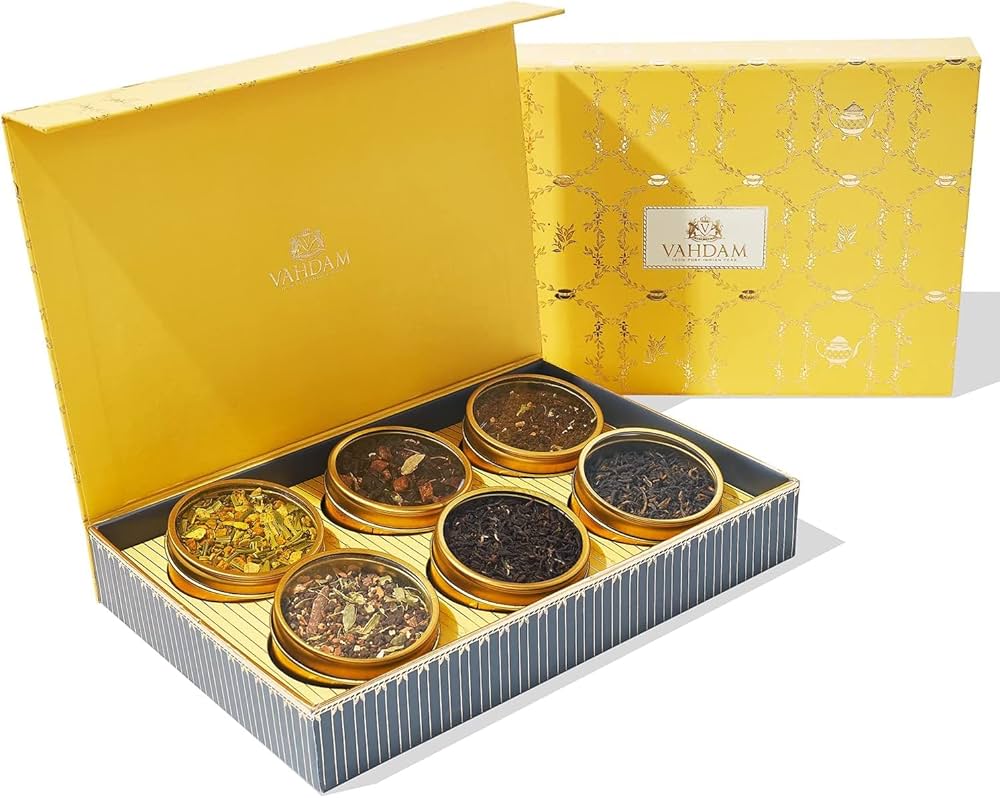 VAHDAM Tea Gift Set, GLOW | Tea Gift Pack with 6 Assorted Teas ...