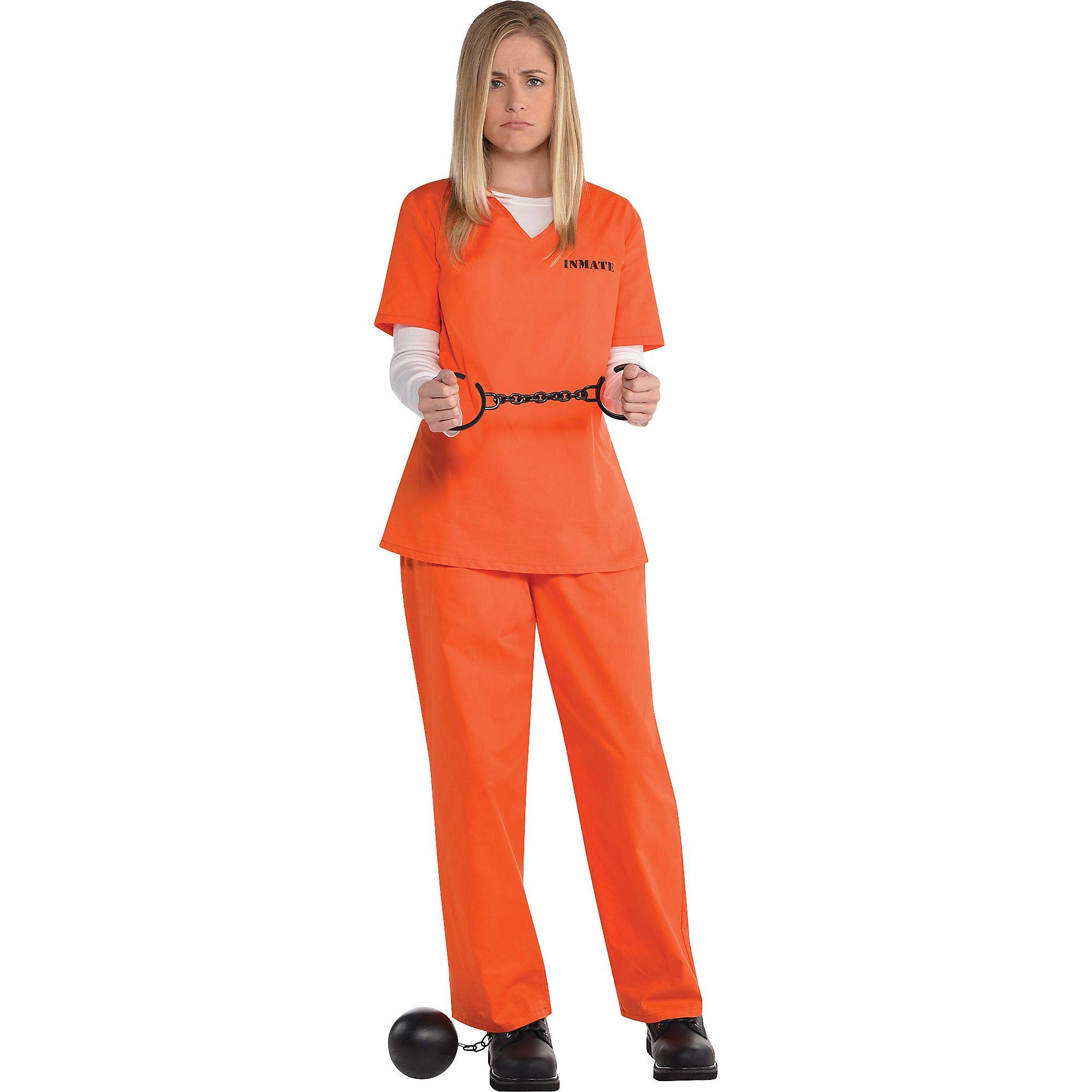 : Orange Prisoner Costume for Women, Standard, by Amscan :  Clothing, Shoes & Jewelry