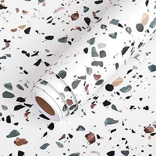 LaCheery Terrazzo Contact Paper for Countertops Waterproof Self Adhesive Granite Countertop Contact Paper Decorative Wall ...