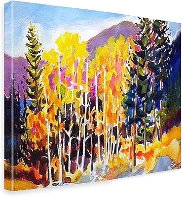 VERRE ART Printed Framed Canvas Painting for Home Decor Office Wall Studio Wall Living Room Decoration (22x14inch Wrapped) - Autumn Scene Near Tahoe