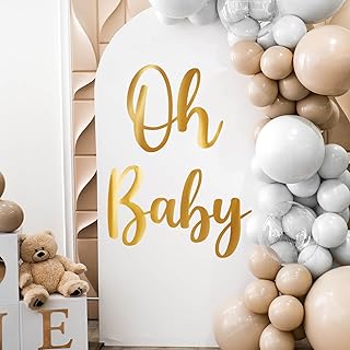 Oh Baby Decal Sign for Backdrop Gold Large Baby in Bloom Baby Shower Decorations Neutral Gender Reveal Decor with Transfer...