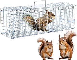 24" Live Animal Trap, Humane Animal Trap for Stray Cats up to 5.5 pounds, Raccoons, Squirrels, Skunks, Moles, Marmots, Arm...